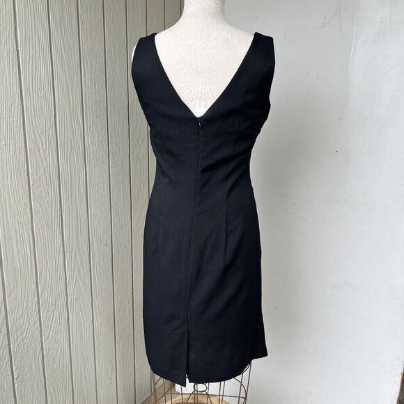 Vintage Dani Max Black Beaded V-Neck Sheath Dress Size 6 Made in USA - Picture 11 of 12